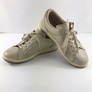 EARTH Etnetta Neutral Beige Leather Comfort Lace-up or Zip Wide Width Sneakers